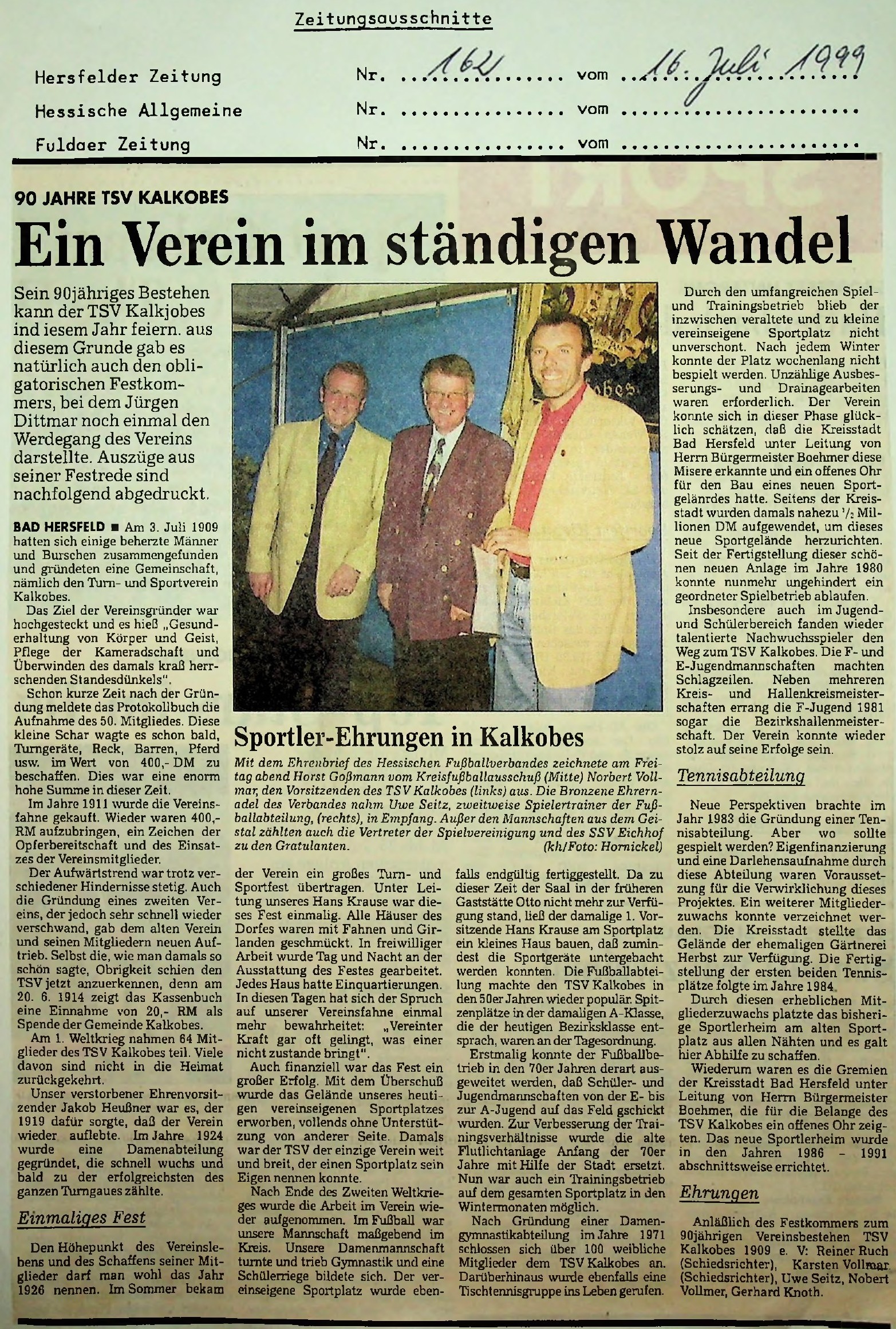 90 Jahre TSV Kalkobes (1999)